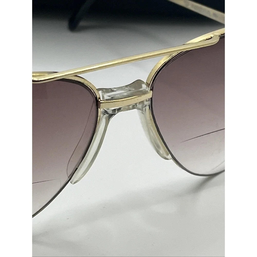 Personal‎ Optics Sunglasses Taiwan Eyeglass Frames Gold Brown Aviator with Case